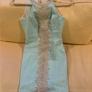 Lilly Pulitzer Aqua Floral Mini Dress